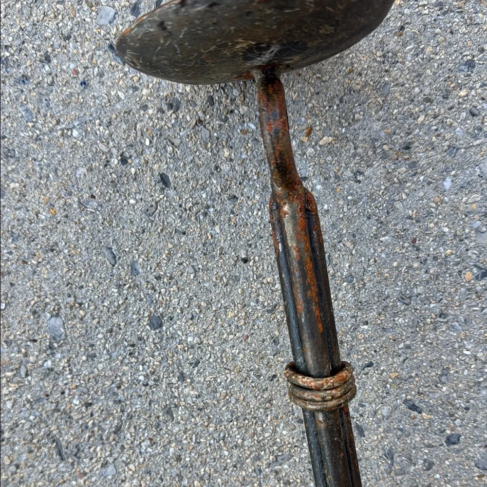 Rustic cast Iron Candle Holder, handmade with aged patina, heavy weight
